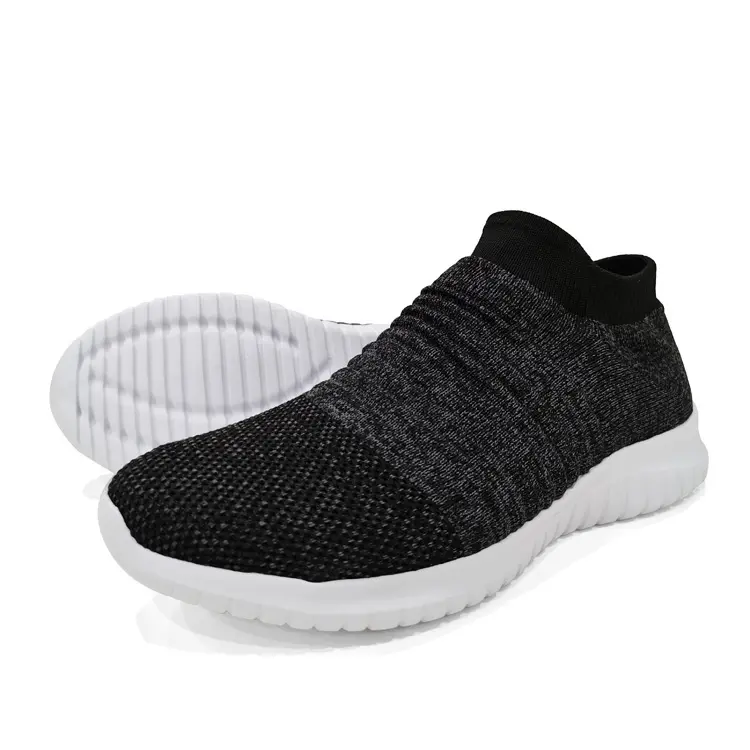 China Popular Latest Fashion Slip-On Knit Sneaker Cheap Sports Running Casual Shoes